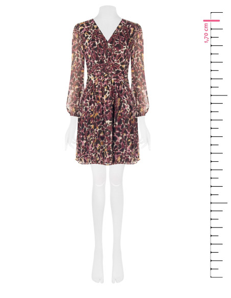 Robe courte en georgette à imprimé animalier et gouttes de lurex Rinascimento