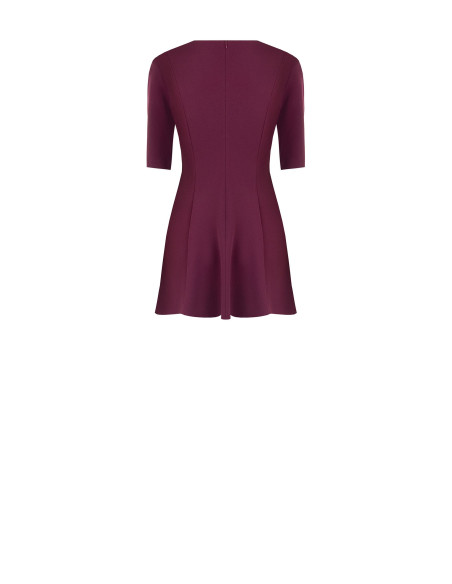Robe courte évasée en scuba crêpe avec boutons dorés Rinascimento