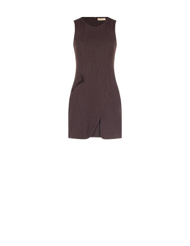 Robe courte en mélange de viscose avec col rond Rinascimento