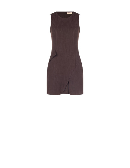 Robe courte en mélange de viscose avec col rond Rinascimento