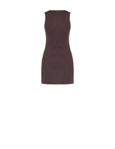 Robe courte en mélange de viscose avec col rond Rinascimento