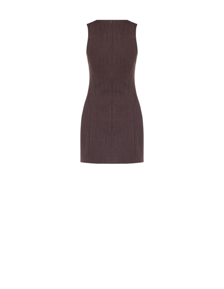 Robe courte en mélange de viscose avec col rond Rinascimento