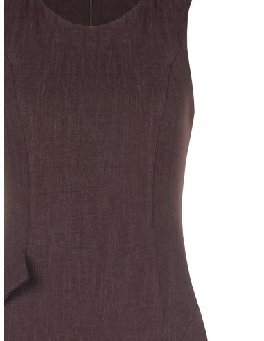 Robe courte en mélange de viscose avec col rond Rinascimento