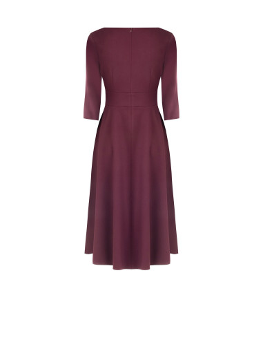 Robe midi évasée en polyviscose avec détail boucle et manches 3/4 Rinascimento