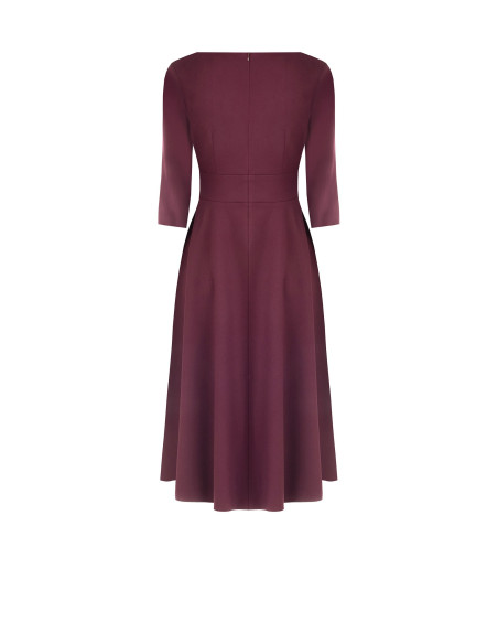 Robe midi évasée en polyviscose avec détail boucle et manches 3/4 Rinascimento