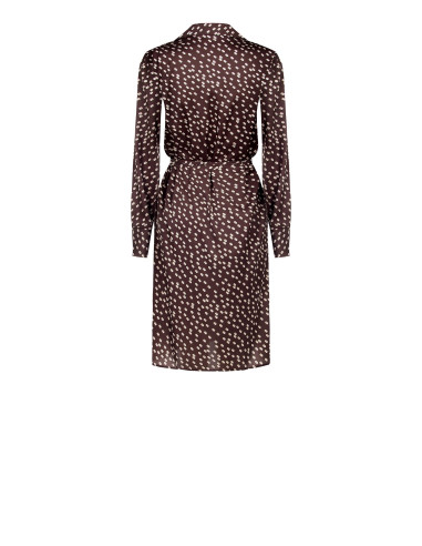 Robe-chemise midi en satin avec ceinture longue et fine assortie Rinascimento