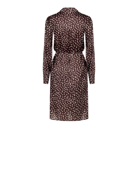 Robe-chemise midi en satin avec ceinture longue et fine assortie Rinascimento