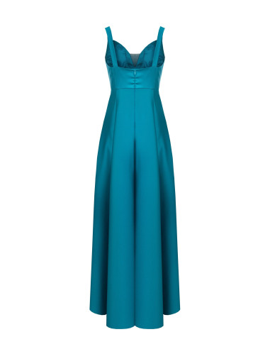 Robe longue en satin structuré avec décolleté en cœur Rinascimento