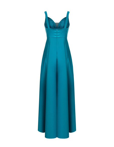 Robe longue en satin structuré avec décolleté en cœur Rinascimento