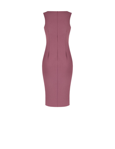 Robe fourreau en crêpe scuba avec décolleté cœur et détail métallique Rinascimento