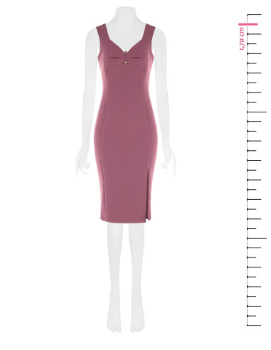 Robe fourreau en crêpe scuba avec décolleté cœur et détail métallique Rinascimento