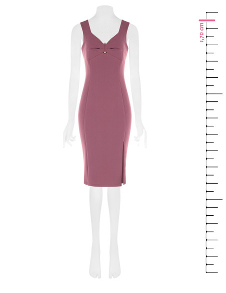 Robe fourreau en crêpe scuba avec décolleté cœur et détail métallique Rinascimento
