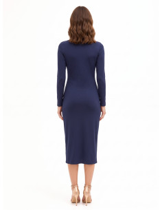 Robe midi en maille avec fronces sur le devant Rinascimento 2