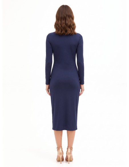 Robe midi en maille avec fronces sur le devant Rinascimento