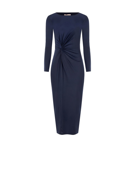 Robe midi en maille avec fronces sur le devant Rinascimento