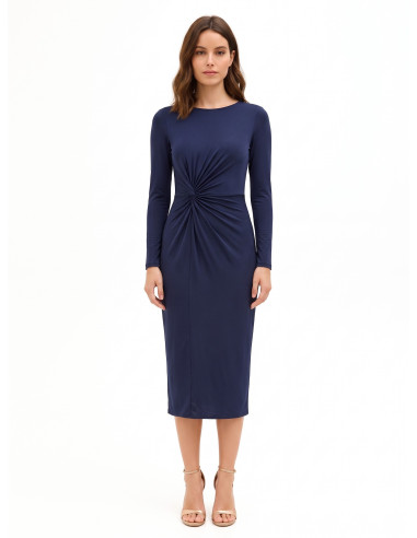 Robe midi en maille avec fronces sur le devant Rinascimento