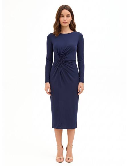Robe midi en maille avec fronces sur le devant Rinascimento