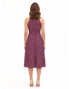 Robe midi évasée en tissu cady avec ceinture rigide assortie Rinascimento 2