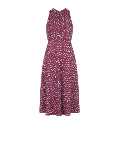 Robe midi évasée en tissu Cadi avec ceinture rigide assortie « Rinascimento »