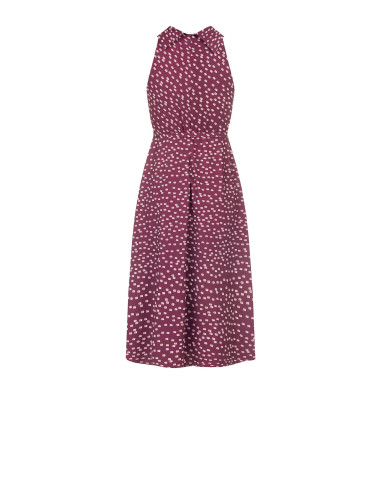 Robe midi évasée en tissu Cadi avec ceinture rigide assortie « Rinascimento »