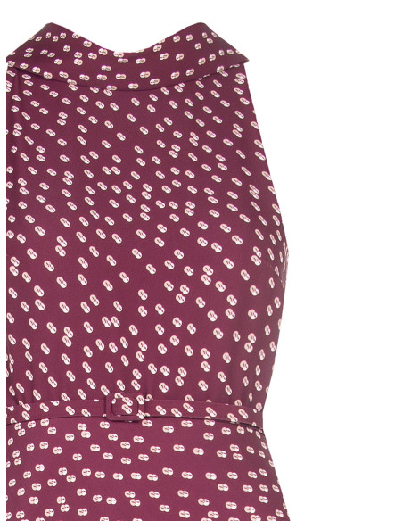 Robe midi évasée en tissu Cadi avec ceinture rigide assortie « Rinascimento »