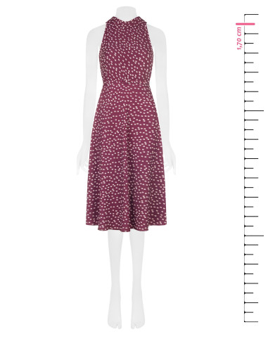 Robe midi évasée en tissu Cadi avec ceinture rigide assortie « Rinascimento »