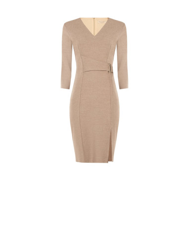 Robe fourreau en polyviscose avec décolleté en V et détail à agrafes Rinascimento