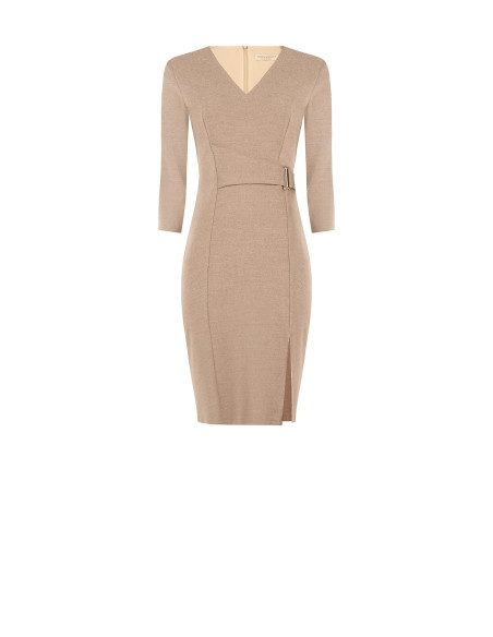 Robe fourreau en polyviscose avec décolleté en V et détail à agrafes Rinascimento