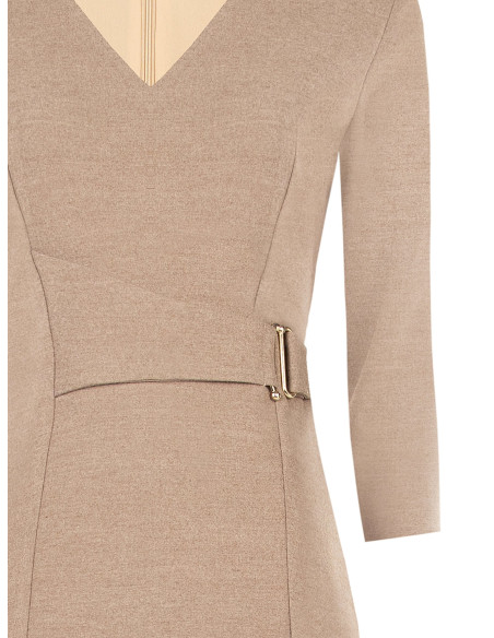 Robe fourreau en polyviscose avec décolleté en V et détail à agrafes Rinascimento