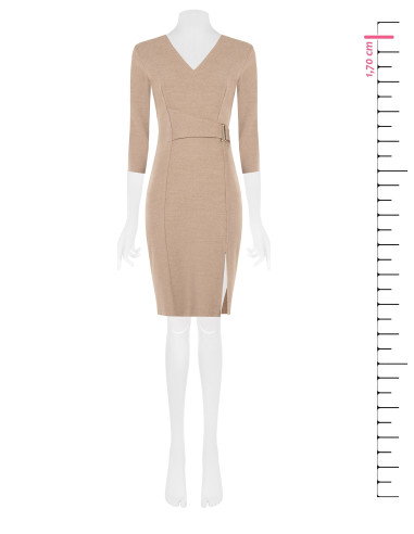 Robe fourreau en polyviscose avec décolleté en V et détail à agrafes Rinascimento