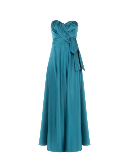 Robe longue en satin avec fente sur le devant Rinascimento