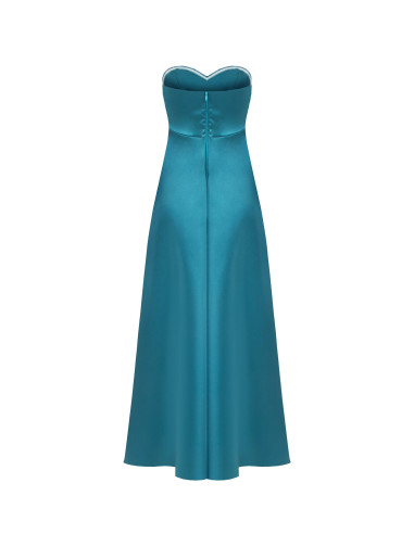 Robe longue en satin avec fente sur le devant Rinascimento