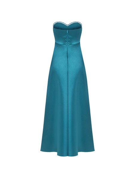 Robe longue en satin avec fente sur le devant Rinascimento