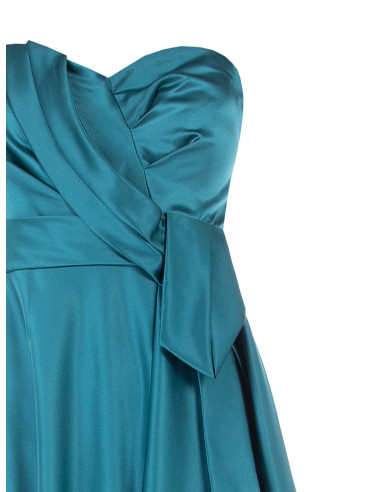 Robe longue en satin avec fente sur le devant Rinascimento