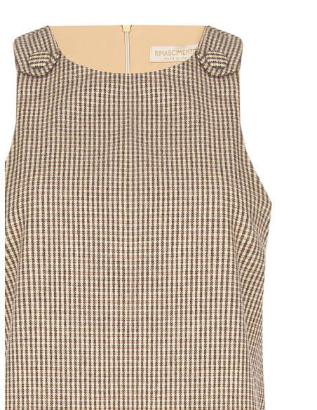 Robe courte trapèze à petits carreaux Rinascimento