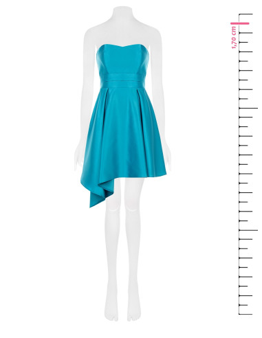 Robe courte évasée en satin avec jupe asymétrique Rinascimento