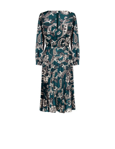 Robe longue en satin plissé motif baroque Rinascimento
