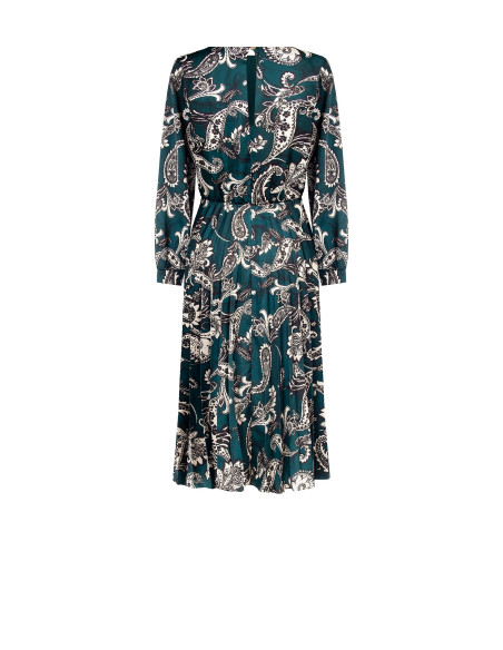 Robe longue en satin plissé motif baroque Rinascimento