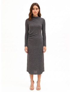 Robe longue en maille froncée sur un côté Rinascimento