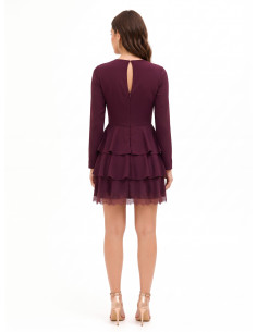 Robe courte à volants en crêpe avec empiècements en dentelle Rinascimento 2