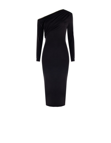 Robe midi fourreau en maille avec encolure dorée Rinascimento