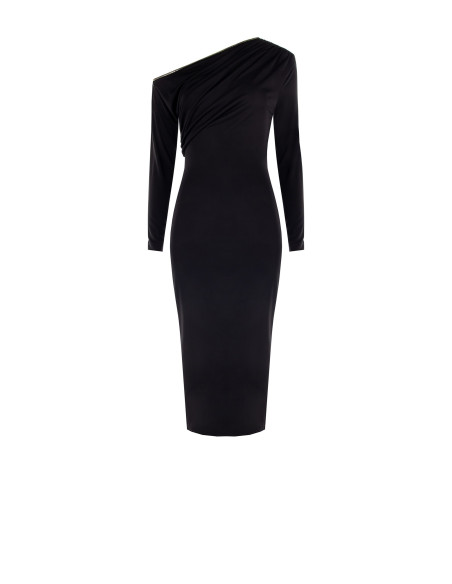 Robe midi fourreau en maille avec encolure dorée Rinascimento