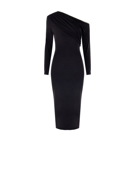 Robe midi fourreau en maille avec encolure dorée Rinascimento