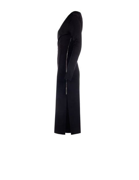Robe midi fourreau en maille avec encolure dorée Rinascimento