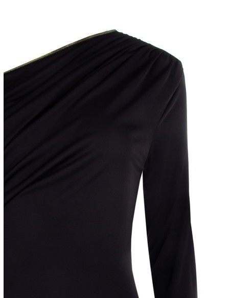 Robe midi fourreau en maille avec encolure dorée Rinascimento