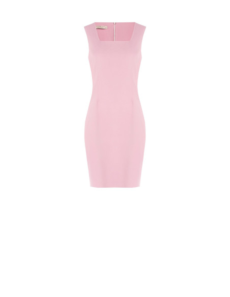 Robe courte fourreau en tissu technique à encolure carrée Rinascimento