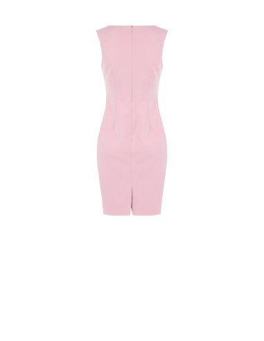 Robe courte fourreau en tissu technique à encolure carrée Rinascimento