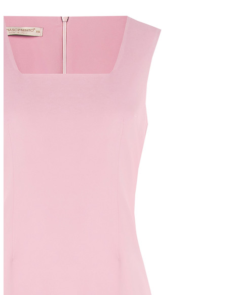 Robe courte fourreau en tissu technique à encolure carrée Rinascimento