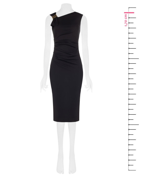 Robe fourreau à encolure asymétrique et boucle ornée du logo RR Rinascimento