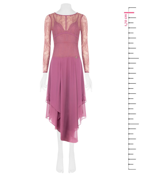 Robe midi à pointes en georgette avec haut en dentelle effet corset Rinascimento
